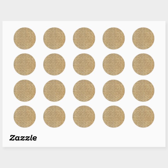 Sticker Rond Motif floral doré (Feuille)