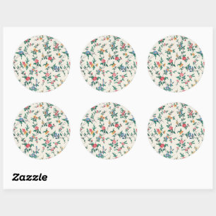 Sticker Rond Motif floral multicolore