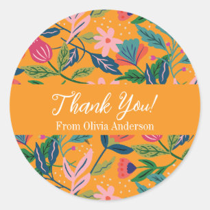 Sticker Rond Motif floral tropical moderne
