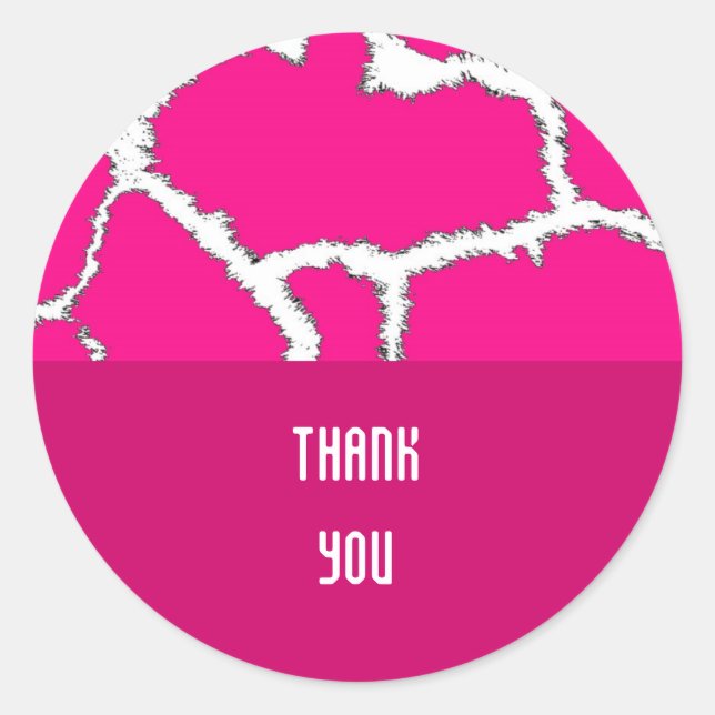 Sticker Rond Motif fourrure de girafe rose (Devant)