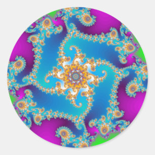 Sticker Rond Motif fractal complexe :
