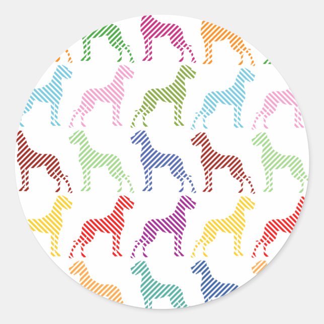 Sticker Rond Motif frais de Grand Danois (Devant)