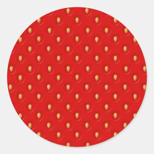 Sticker Rond Motif fraise (Devant)