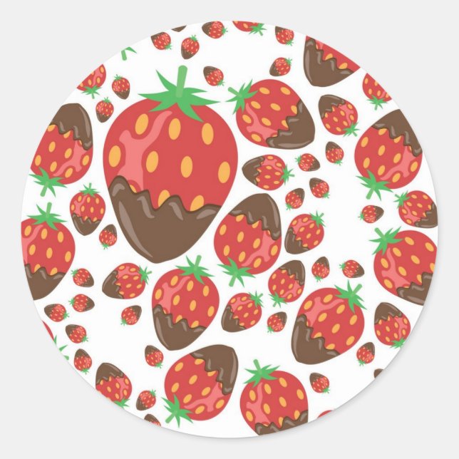 Sticker Rond Motif fraise (Devant)