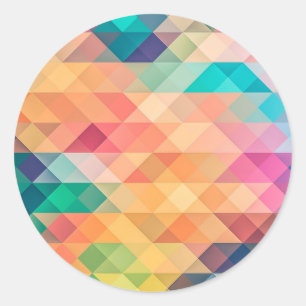 Sticker Rond Motif géométrique Abstrait coloré