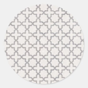 Sticker Rond Motif géométrique beige islamique