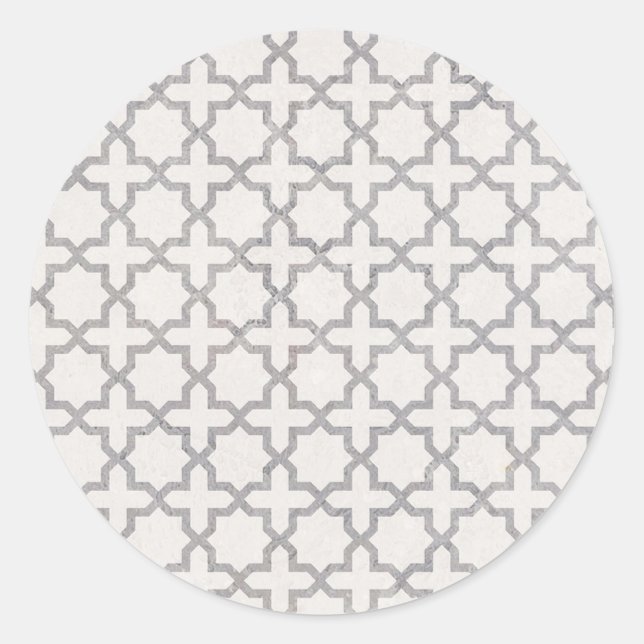 Sticker Rond Motif géométrique beige islamique (Devant)