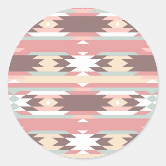 Sticker Rond Motif géométrique de style aztèque 2 (Devant)