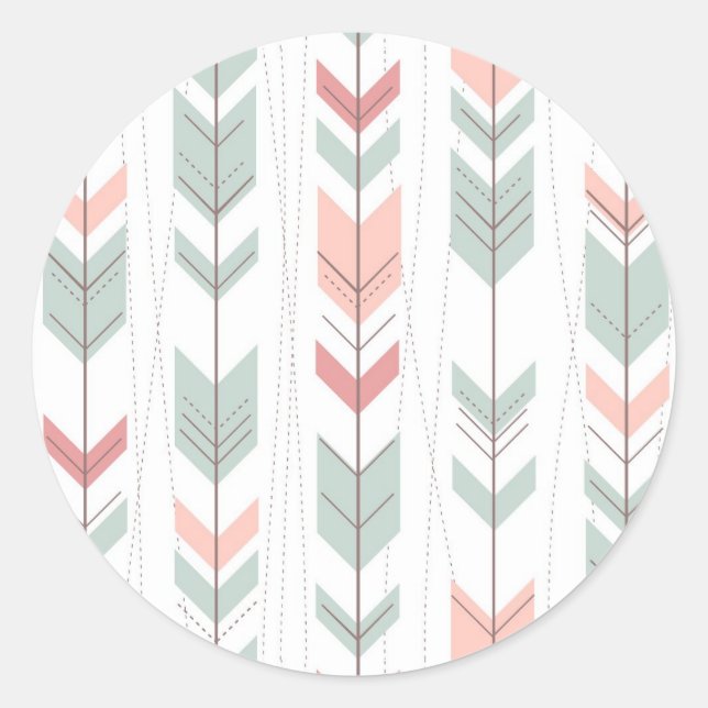 Sticker Rond Motif géométrique de style rétro (Devant)