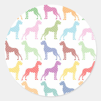 Sticker Rond Motif Grand Danois frais