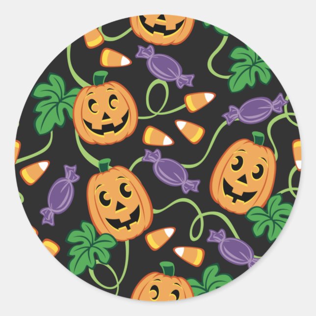 Sticker Rond Motif HALLOWEEN (Devant)