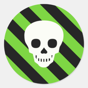 Sticker Rond Motif Halloween noir et vert