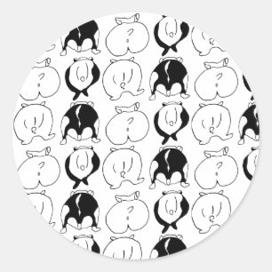 Sticker Rond Motif Hamster Butts
