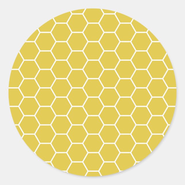 Sticker Rond Motif Hexagon géométrique Jaune tendance (Devant)