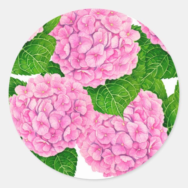 Sticker Rond Motif Hydrangea (Devant)