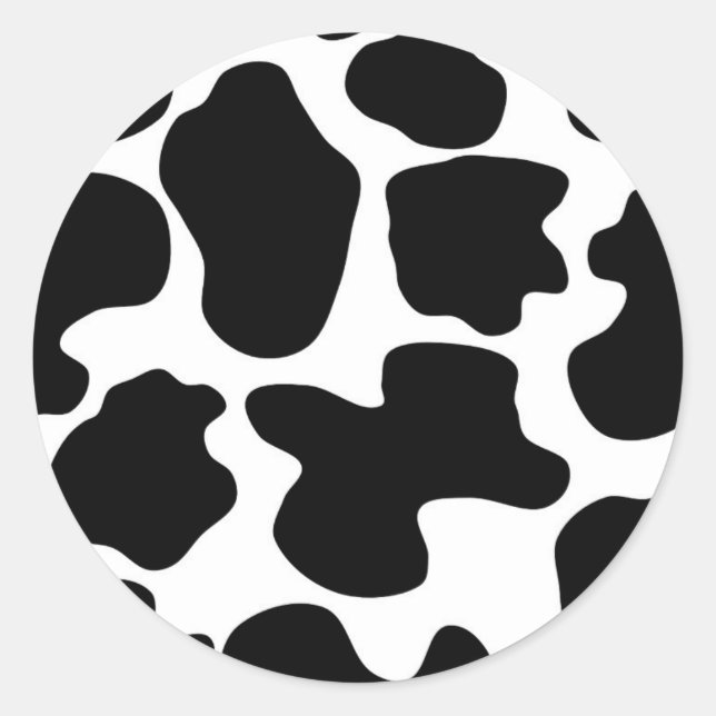 Sticker Rond Motif imprimé vache (Devant)