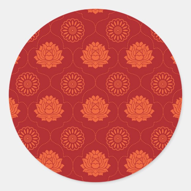 Sticker Rond Motif indien (Devant)
