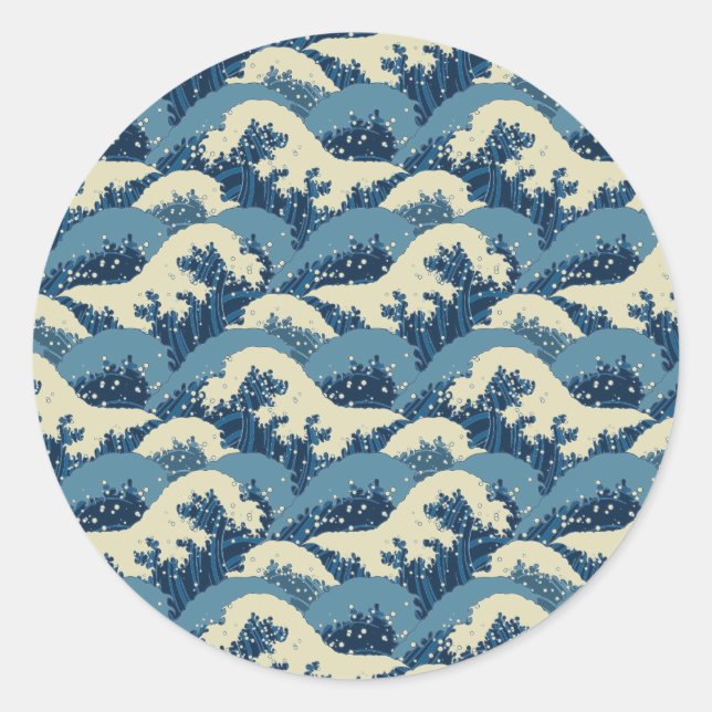 Sticker Rond Motif japonais (Devant)