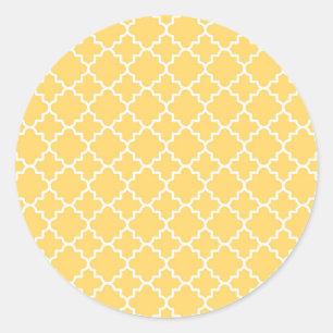 Sticker Rond Motif jaune de Quatrefoil
