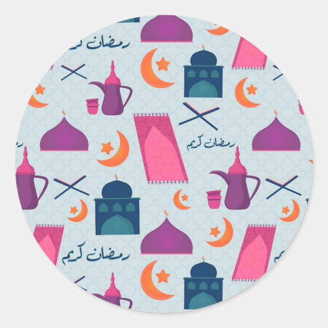 Sticker Rond Motif Joyeux Ramadan (Devant)