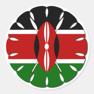 Sticker Rond Motif kenyan rond : un symbole national