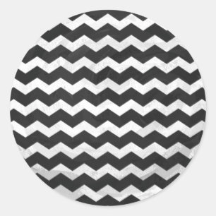Sticker Rond Motif Kohl Black Chevron