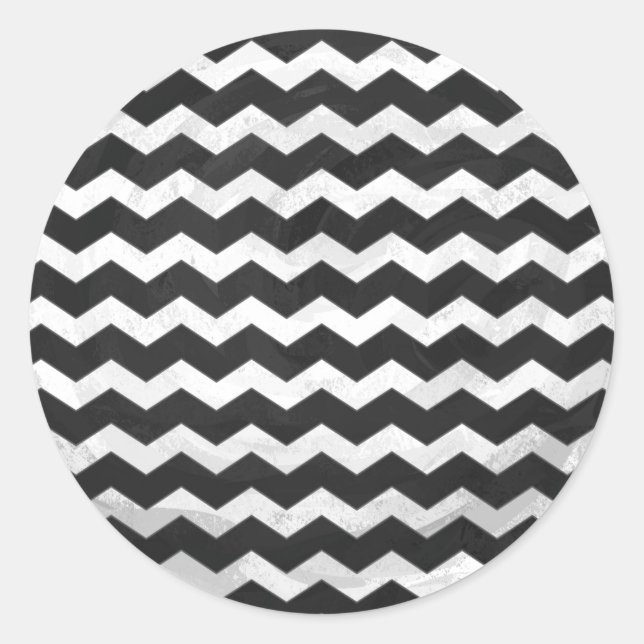 Sticker Rond Motif Kohl Black Chevron (Devant)
