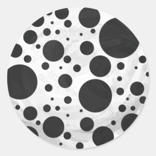 Sticker Rond Motif Kohl Black Polka