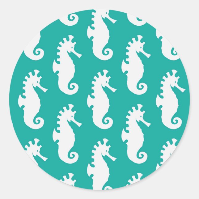 Sticker Rond Motif maritime turquoise 1 (Devant)