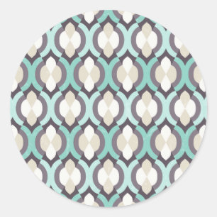 Sticker Rond Motif marocain turquoise