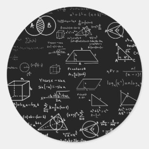 Sticker Rond motif mathématique dessin de l'école de sciences g