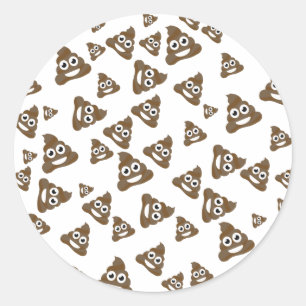 Sticker Rond Motif mignon drôle d'Emoji de dunette