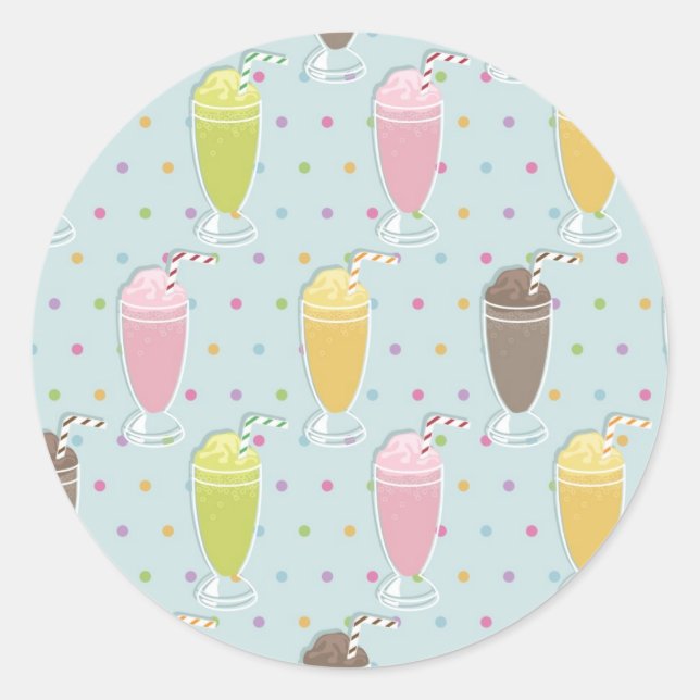 Sticker Rond Motif Milkshake (Devant)
