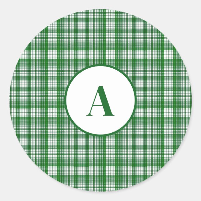 Sticker Rond Motif moderne blanc et vert (Devant)