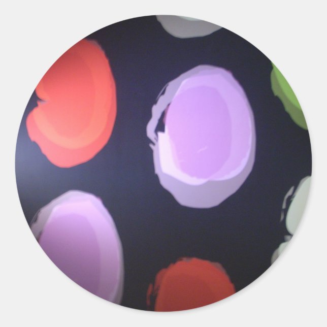 Sticker Rond Motif moderne coloré Polka Point Art Imprimer (Devant)