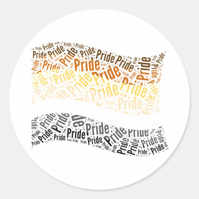 STICKER ROND MOTIF MOT DRAPEAU (Devant)