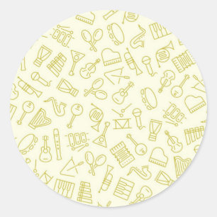 Sticker Rond Motif musical