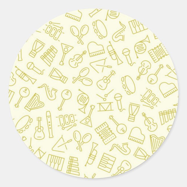 Sticker Rond Motif musical (Devant)