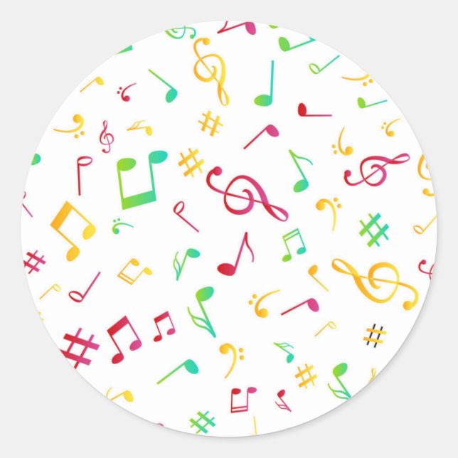 Sticker Rond Motif musical (Devant)