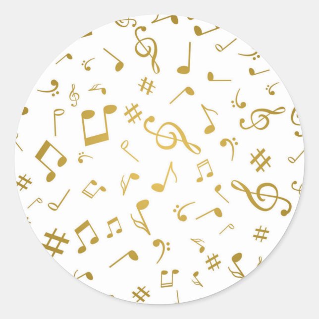 Sticker Rond Motif musical (Devant)