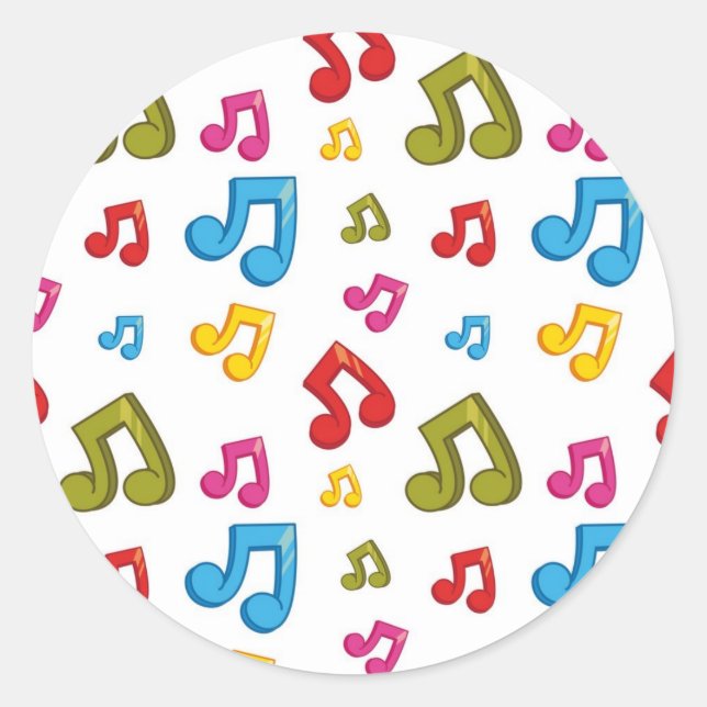 Sticker Rond Motif musical (Devant)