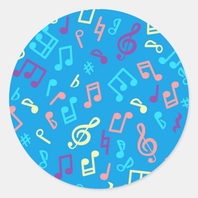Sticker Rond Motif musical (Devant)