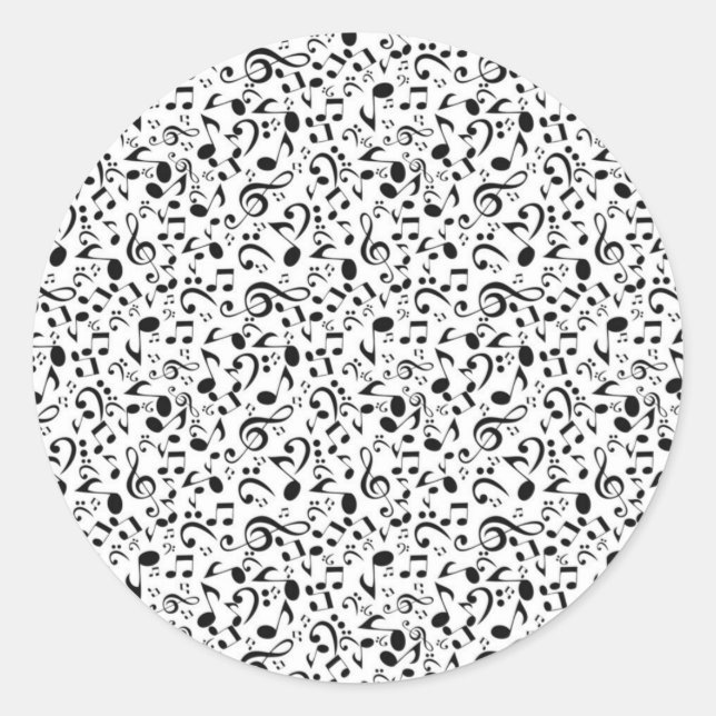 Sticker Rond Motif musical (Devant)