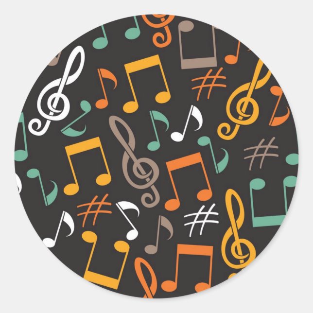 Sticker Rond Motif musical (Devant)