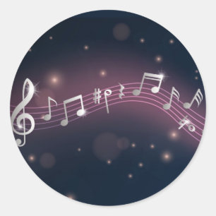 Sticker Rond Motif musical