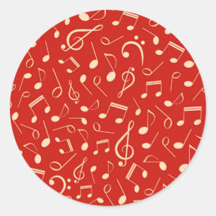 Sticker Rond Motif musical