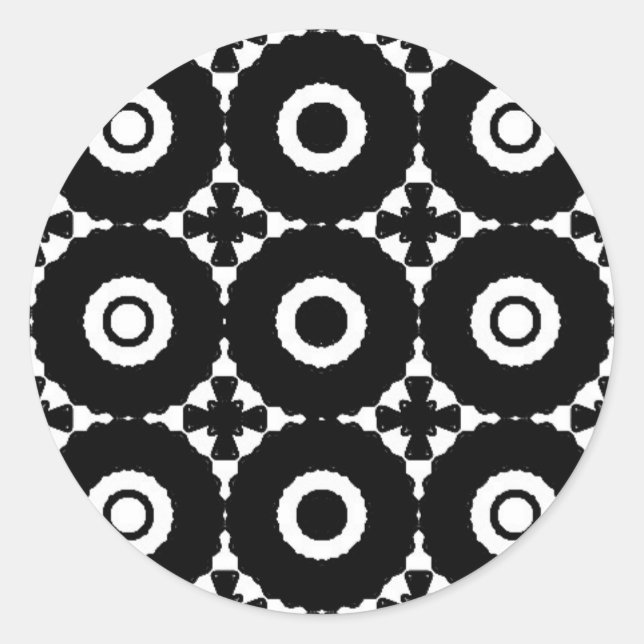 Sticker Rond Motif noir et blanc (Devant)