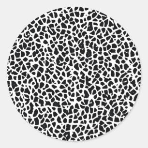 Sticker Rond Motif noir et blanc Abstrait