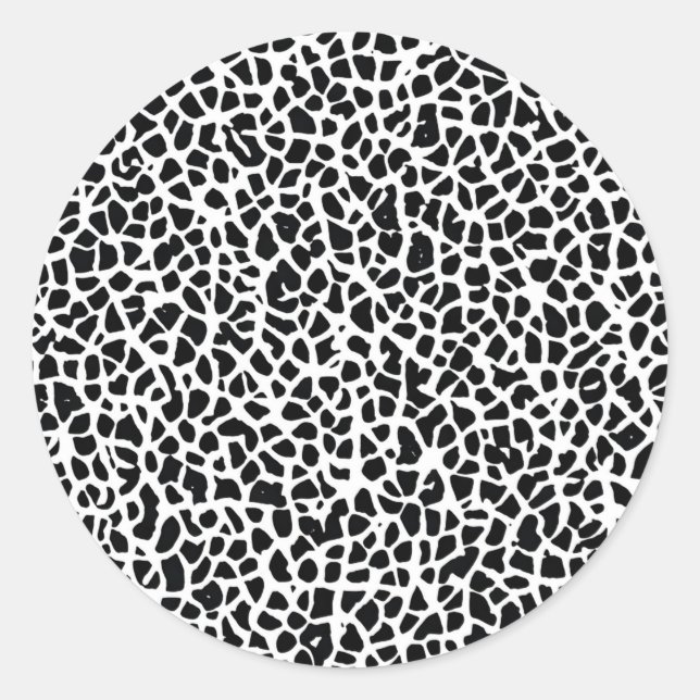 Sticker Rond Motif noir et blanc Abstrait (Devant)