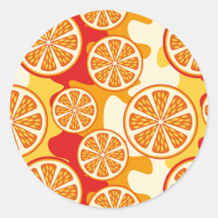 Sticker Rond Motif orange